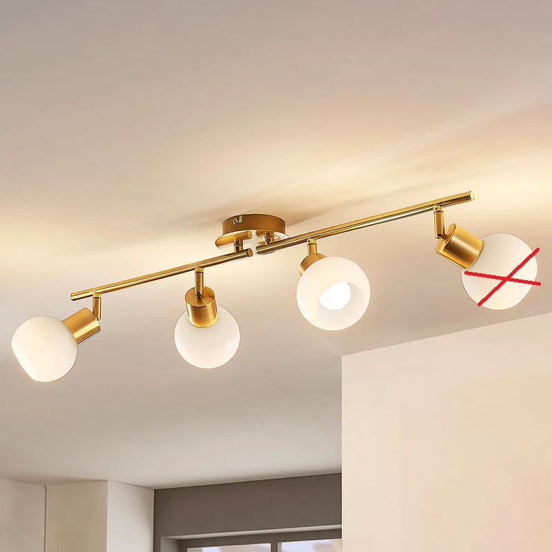 B-Ware Lindby Deckenleuchte Deckenlampe Elaina messing Glas Opalglasschirme 4 flam940