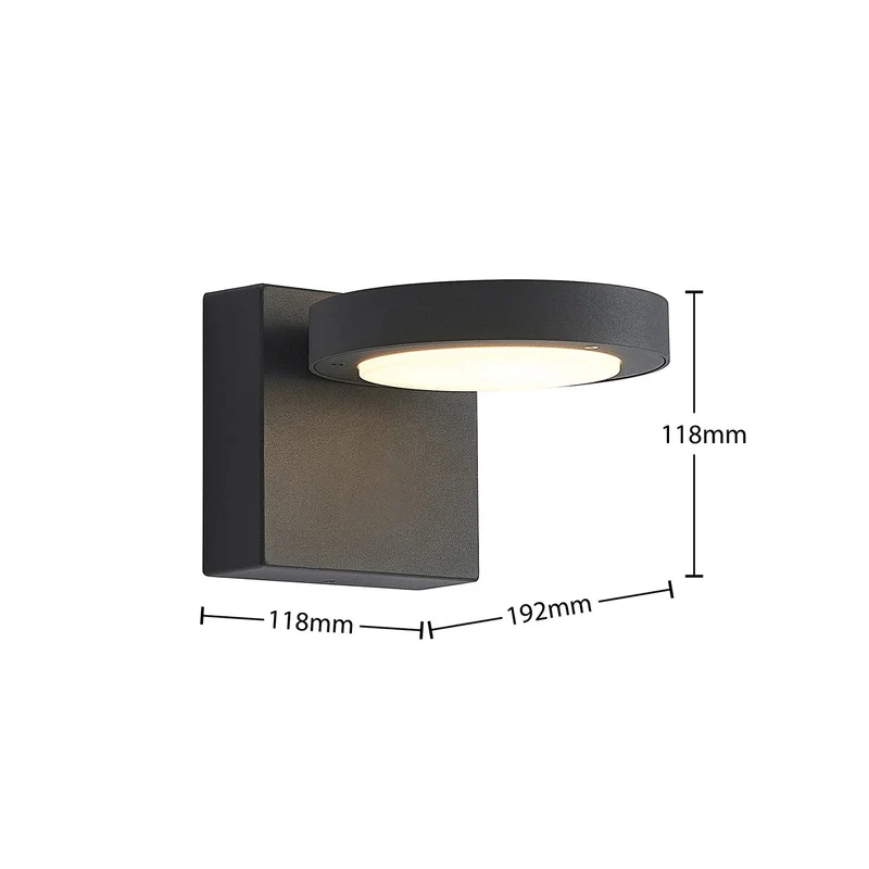 B-Ware Lucande Außenwandleuchte Wandlampe LED Außenlampe grafitgrau Aluminium Polycarbo