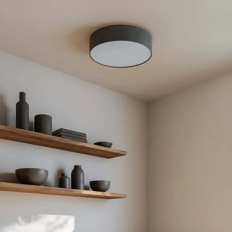 B-Ware Lindby Deckenlampe Sebatin Lampe Leuchte E27 LED Ø40cm grau SIEHE TEXT/FOTO