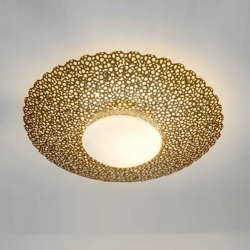 Wandleuchte 2-flammig Utopistico Piccola Eisen-Glas Gold