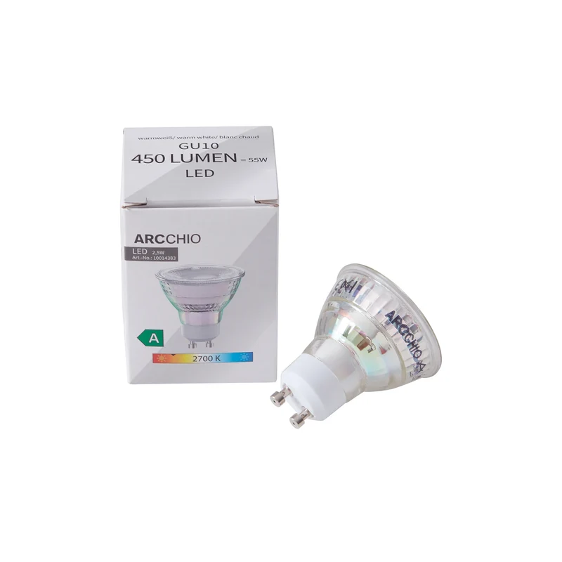 B-Ware Arcchio LED-Leuchtmittel Leuchtmittel GU10 PAR16 2,5W klar 2.700 K 450lm 6 STÜCK