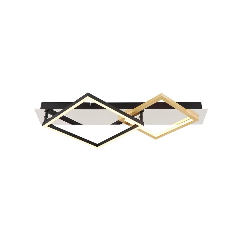 B-Ware Globo LED-Deckenleuchte Leuchte Beleuchtung Lesina 2-flg goldfarben schwarz Alu