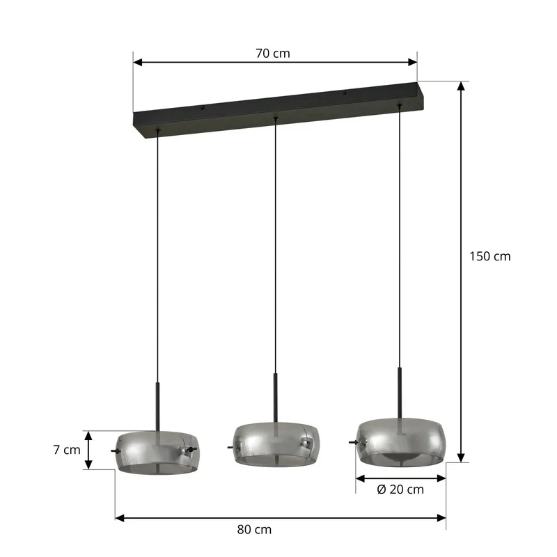 B-Ware Lucande LED Hängeleuchte Pendelleuchte Martis 3flg stepdim SIEHE TEXT/FOTO