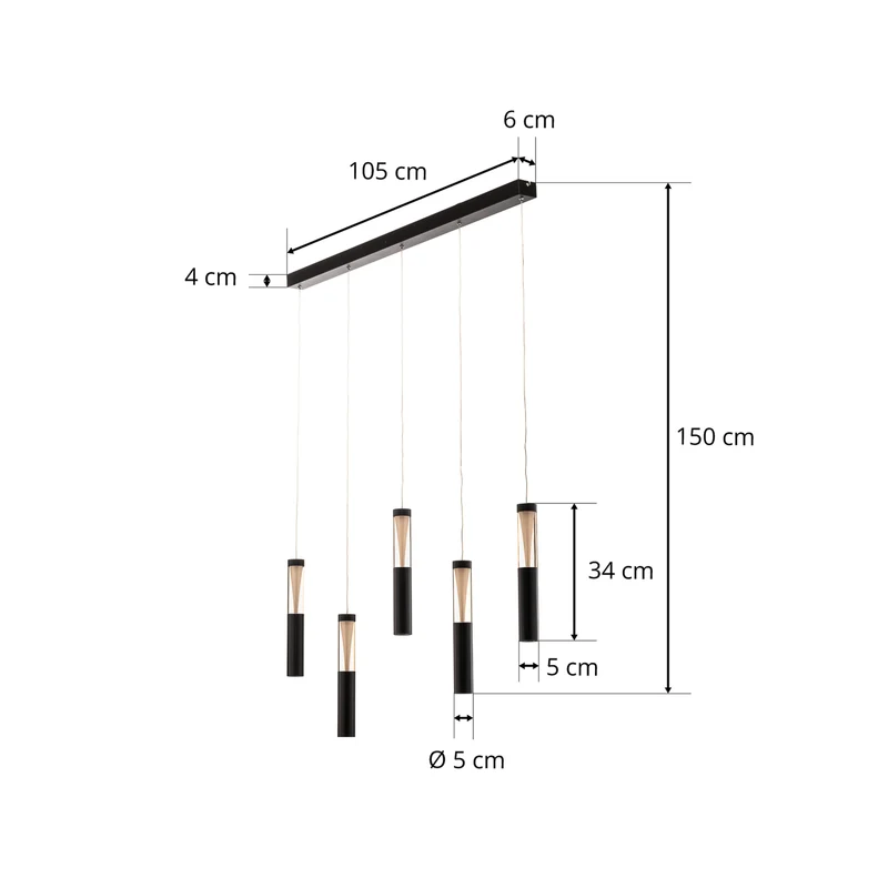 B-Ware Lucande Pendelleuchte Pendellampe LED schwarz Danson Esszimmer Küche Wohnzimm270