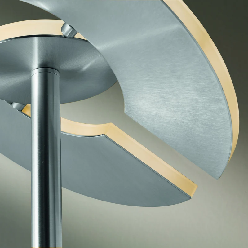 Stehleuchte Lampe LED Dent CCT Funktion Dimmer nickel matt chrom Beleuchtungskun