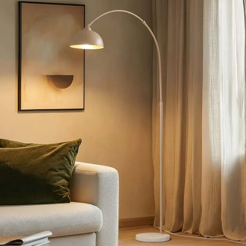 B-Ware Lindby Stehlampe Tonka beige Metall Marmor E27 LED Stehleuchte Leuchte Lampe