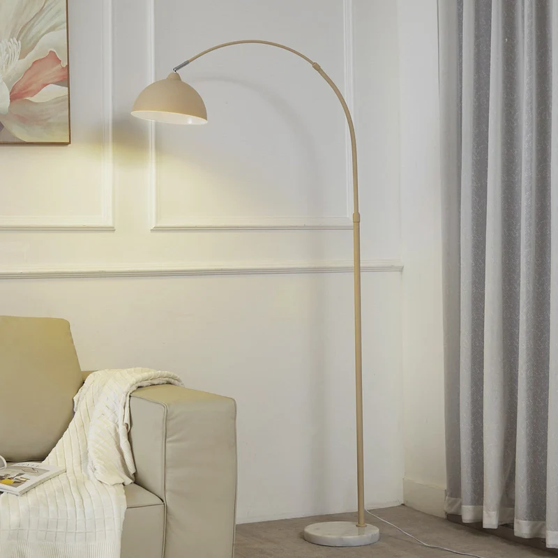 B-Ware Lindby Stehlampe Tonka beige Metall Marmor E27 LED Stehleuchte Leuchte Lampe