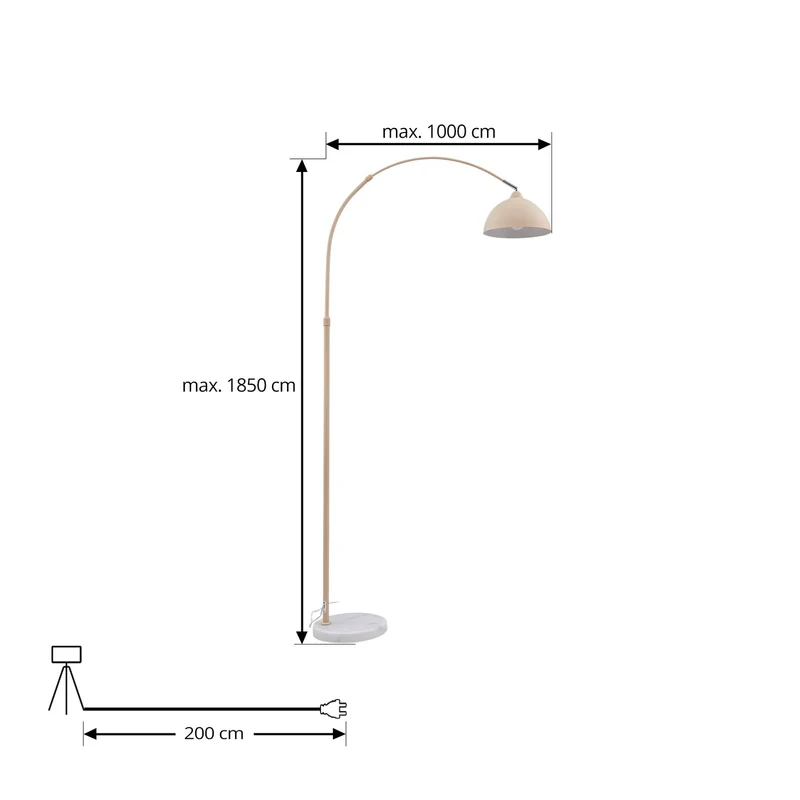 B-Ware Lindby Stehlampe Tonka beige Metall Marmor E27 LED Stehleuchte Leuchte Lampe