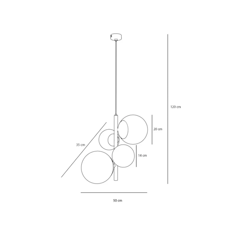 B-Ware ALDEX Hängeleuchte Joel Deckenlampe Pendelleuchte messing/weiß 4-flammig E2892