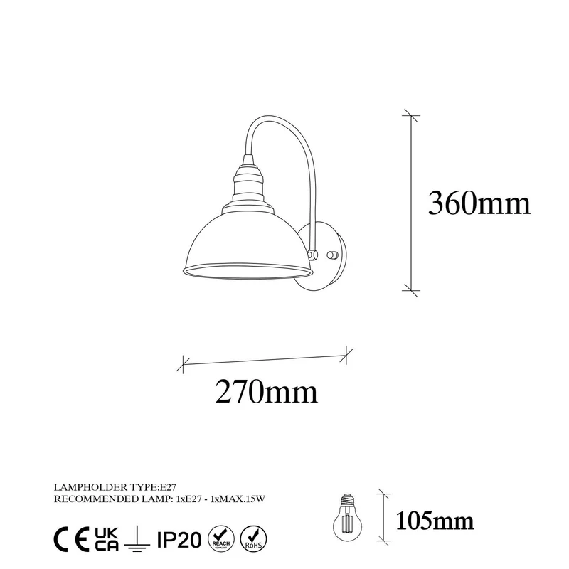 B-Ware Opviq Wandleuchte Lampe Saglam Metall gold Höhe 36 cm Innenbeleuchtung