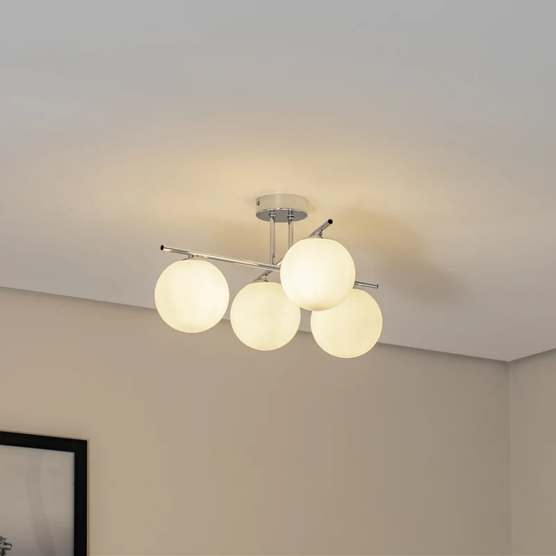 B-Ware Domiluce Aurora Deckenleuchte Lampe chrom Glas E14 Ø50cm Metall SIEHE TEXT/FOTO