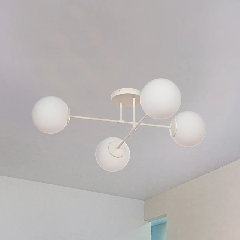 B-Ware Moon Deckenleuchte Deckenlampe Glas Metall sand Deckenbeleuchtung Wohnzimmer