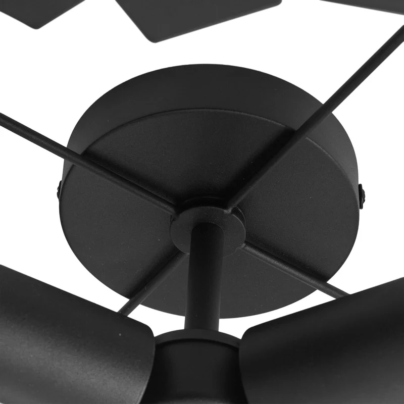 B-Ware Lucande Deckenleuchte Deckenlampe Aeloria Eisen schwarz 50 cm E27 LED Leuchte