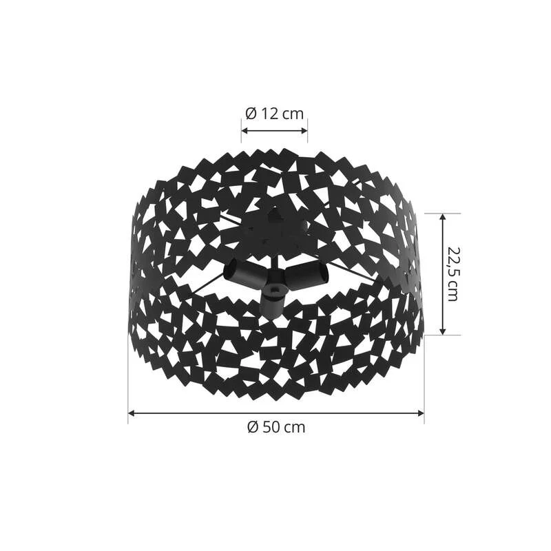 B-Ware Lucande Deckenleuchte Deckenlampe Aeloria Eisen schwarz 50 cm E27 LED Leuchte