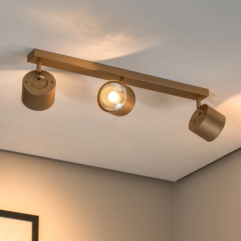 B-Ware Deckenspot Chloe verstellbar dreiflammig gold Deckenlampe Deckenleuchte Spot
