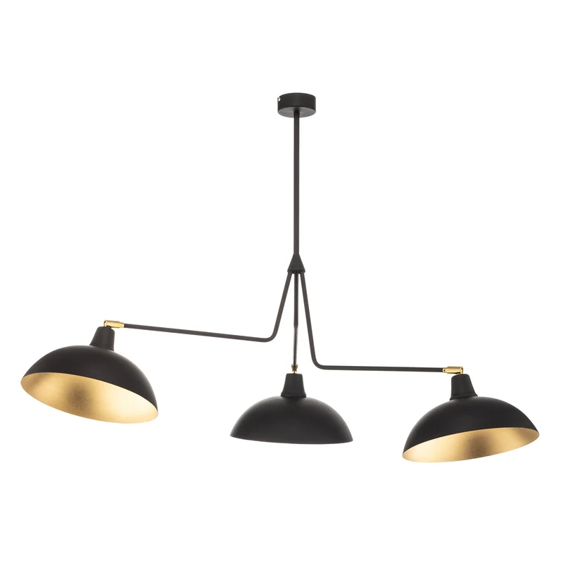 B-Ware Hängeleuchte 1036 dreiflammig schwarz-gold E27 Hängelampe Lampe Leuchte Spot