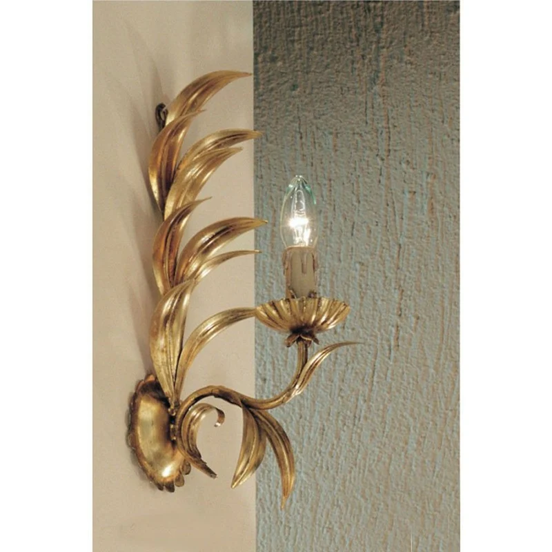 Palma Wandleuchte Blattgold-Auflage antik 40cm