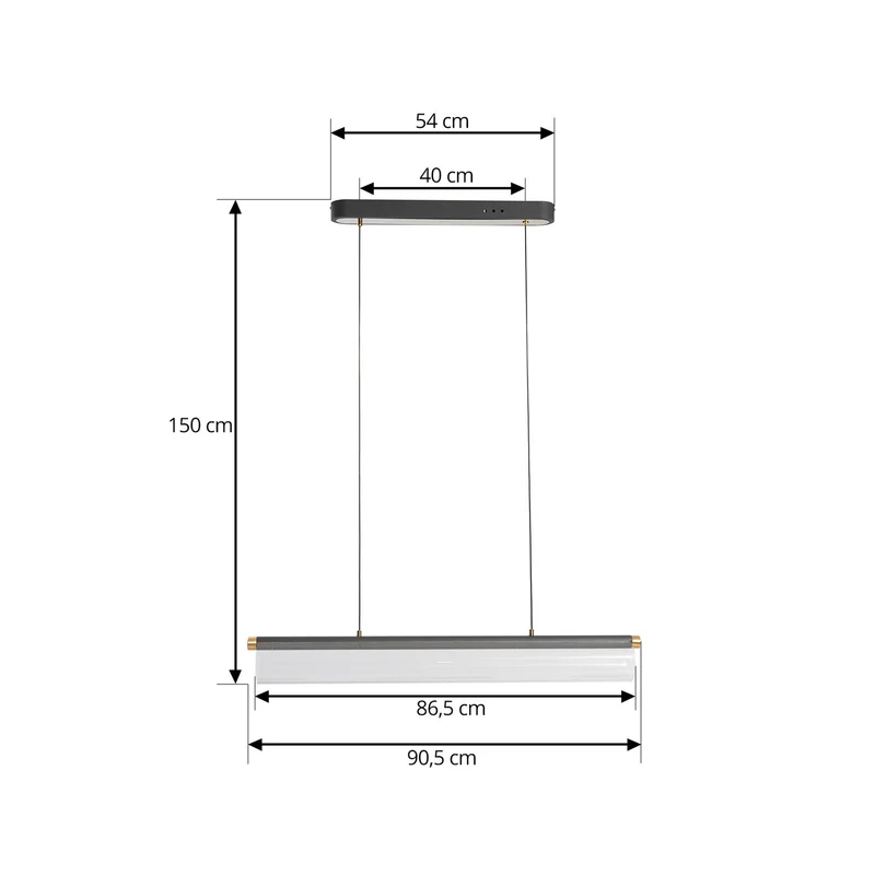 B-Ware Lucande Pendelleuchte Hängeleuchte LED transparent Acryl Metall Alania