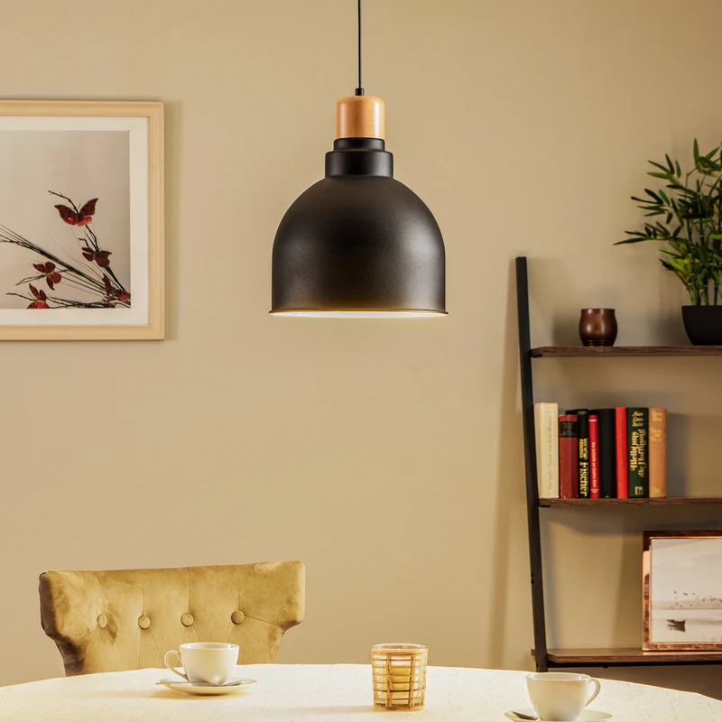 B-Ware Avonni Hängeleuchte AV-4100-A2-BSY-30 mit Holzdetail Lampe Leuchte Spot Licht