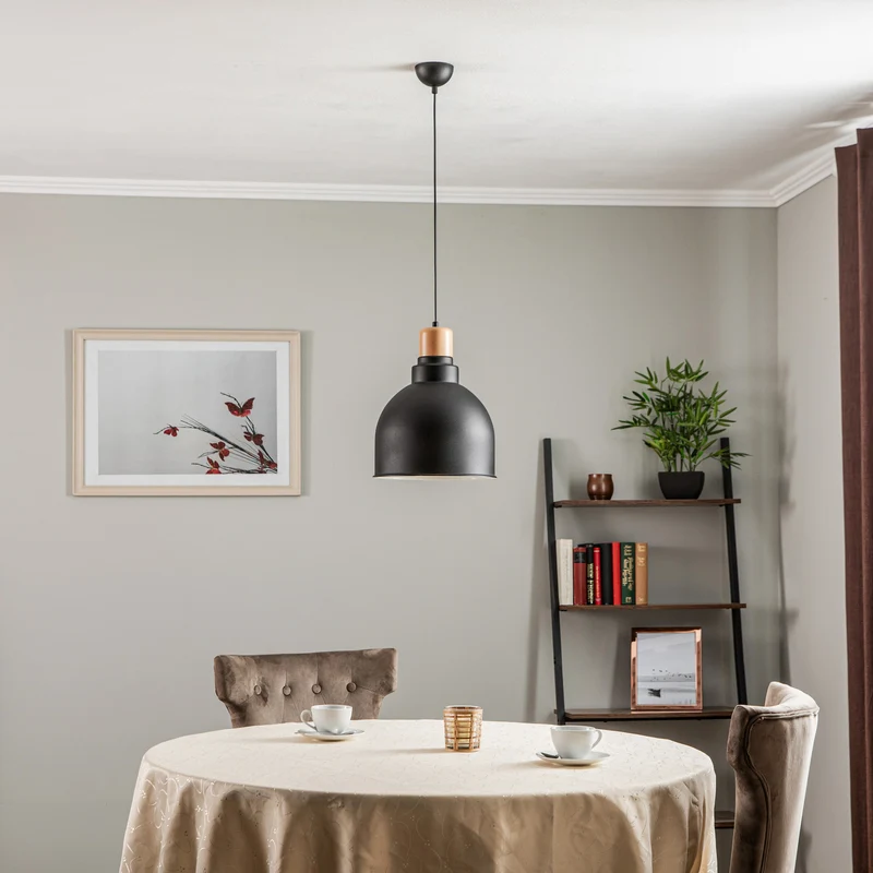 B-Ware Avonni Hängeleuchte AV-4100-A2-BSY-30 mit Holzdetail Lampe Leuchte Spot Licht