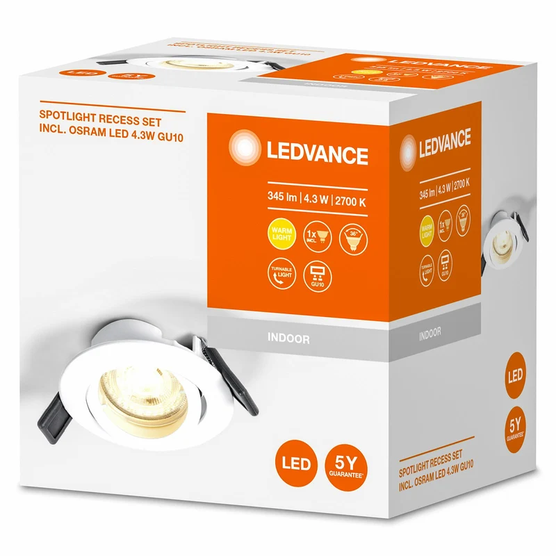 B-Ware LEDVANCE Einbauleuchte Deckenstrahler Recess Twistlock weiß Aluminium 3 STÜCK