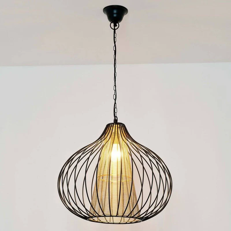 Pendelleuchte Capello Gross Eisen Schwarz-Gold