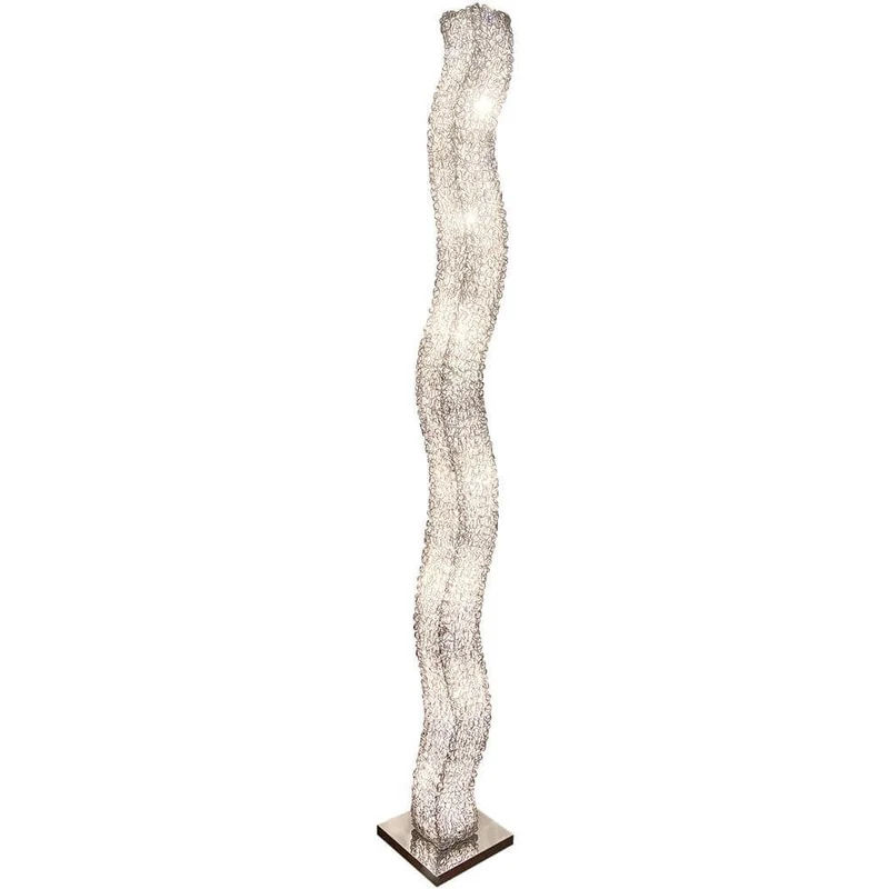Stehleuchte 8-flammig Rifugio Aluminium-Metall verchromt Silber