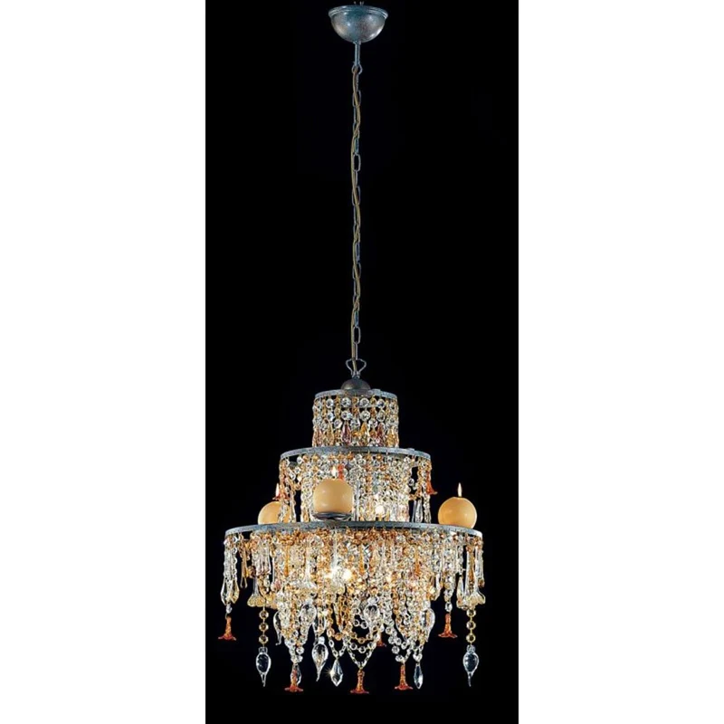 Golden Dream Pendelleuchte r& 5-flammig 3 Kugelkerzen Ø 50cm