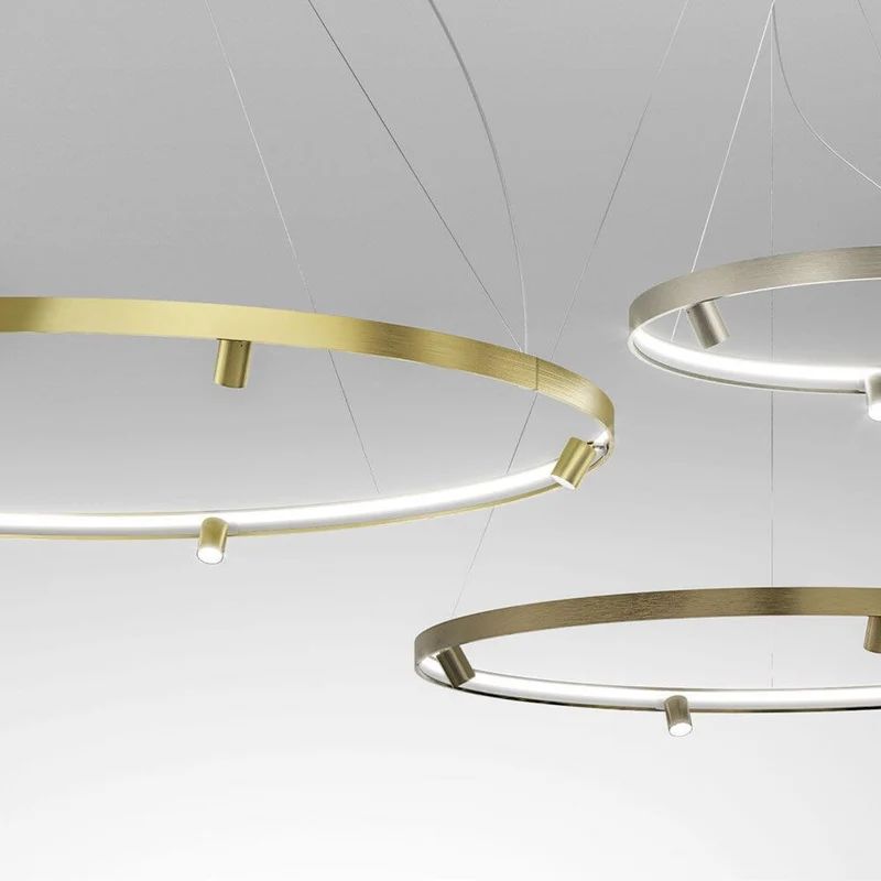 Panzeri Arena LED-Ring Pendelleuchte mit Spots