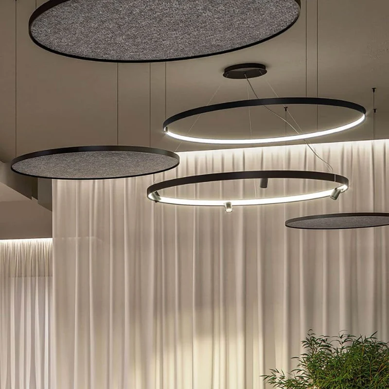 Panzeri Arena LED-Ring Pendelleuchte mit Spots