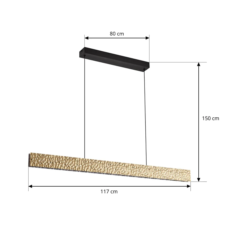 B-Ware Lucande LED Hängeleuchte Pendelleuchte Nivara gold Metall 117 cm