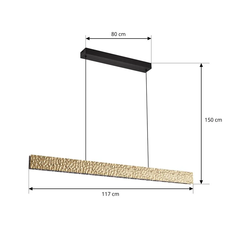 B-Ware Lucande LED Hängeleuchte Pendelleuchte Nivara gold Metall 117 cm