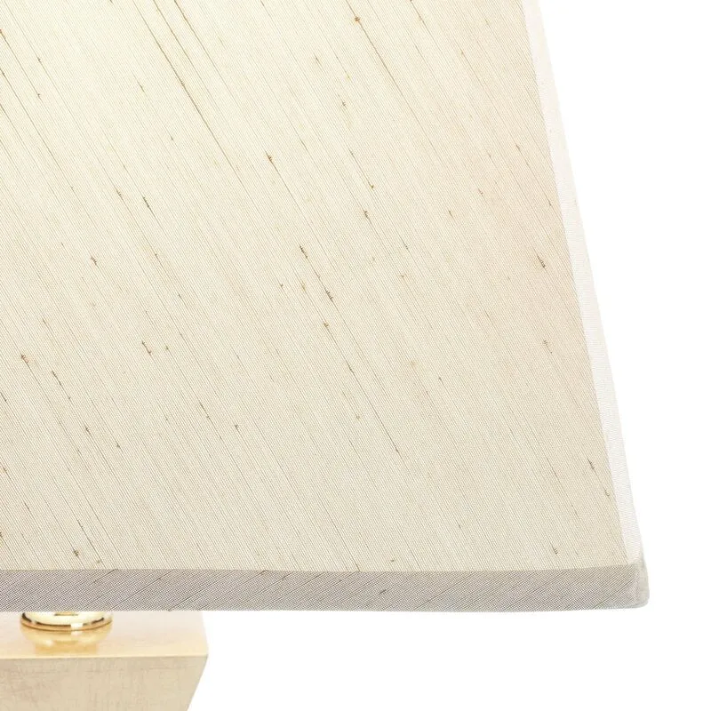 B-Ware Schuller Valencia Tischleuchte Lampe gold Textil Holz Deco Schalter Fuß beige