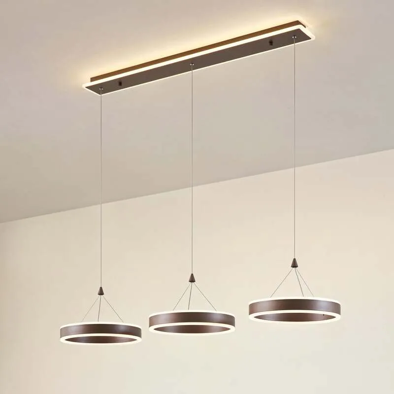 B-Ware Lucande Pendelleuchte Hängeleuchte LED Kolo braun dimmbar Leuchte Esszimmer