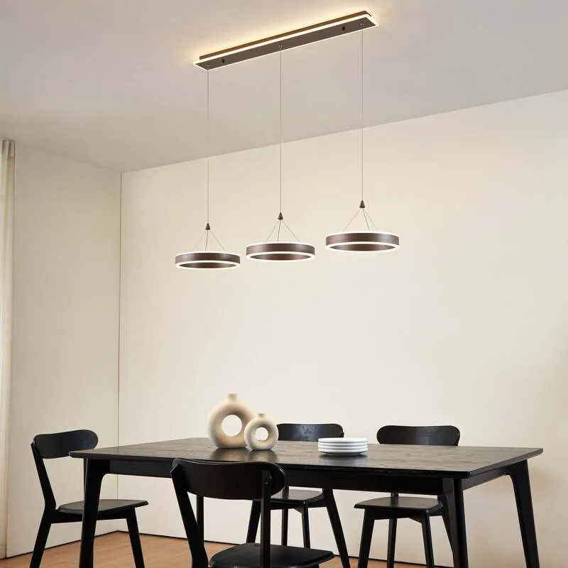 B-Ware Lucande Pendelleuchte Hängeleuchte LED Kolo braun dimmbar Leuchte Esszimmer