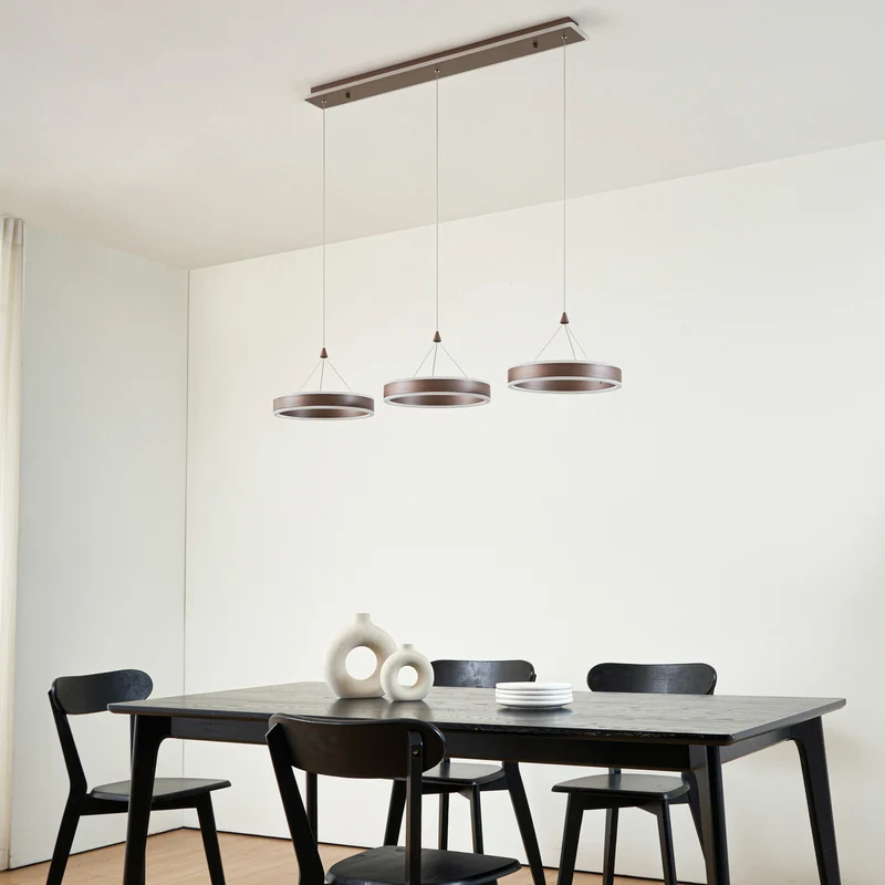B-Ware Lucande Pendelleuchte Hängeleuchte LED Kolo braun dimmbar Leuchte Esszimmer