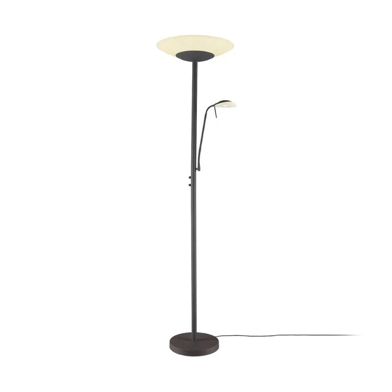 B-Ware Lindby Stehlampe Fluter Leselicht LED Ragna dunkelbraun dimmbar Leselampe Flu597