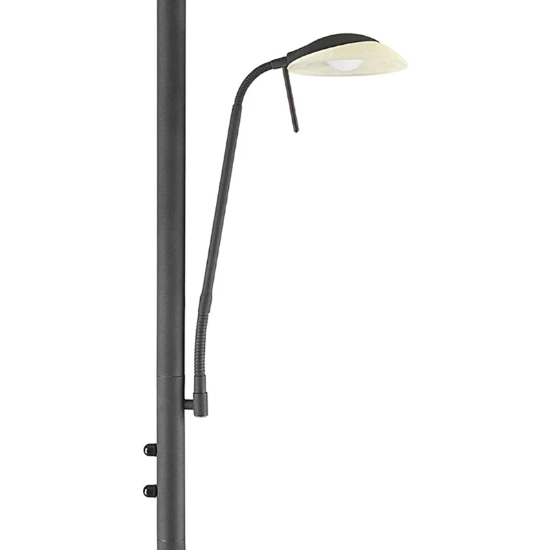 B-Ware Lindby Stehlampe Fluter Leselicht LED Ragna dunkelbraun dimmbar Leselampe Flu597