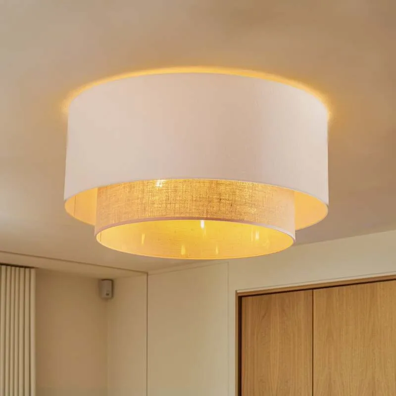 B-Ware Duolla Deckenlampe Boho Deckenlampe Deko-Deckenlicht E27 Ø 60 cm ecru SIEHE TEXT