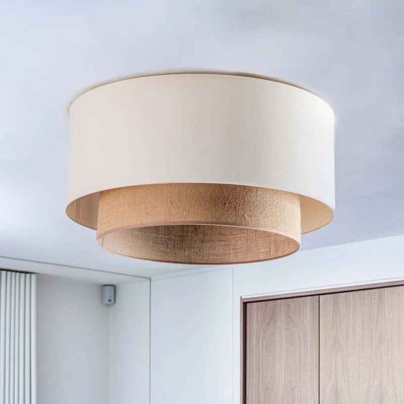 B-Ware Duolla Deckenlampe Boho Deckenlampe Deko-Deckenlicht E27 Ø 60 cm ecru SIEHE TEXT