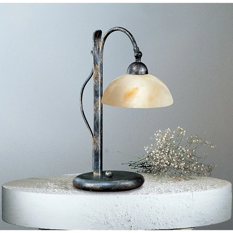 Diana Tischleuchte Schwarz-Gold-Silber 40cm