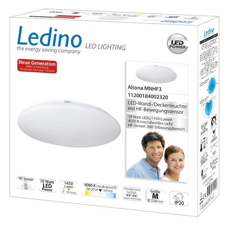 B-Ware LEDINO Leuchte Lampe Leuchte Altona 18W Lampe HF Sensor 4000K Leuchte270