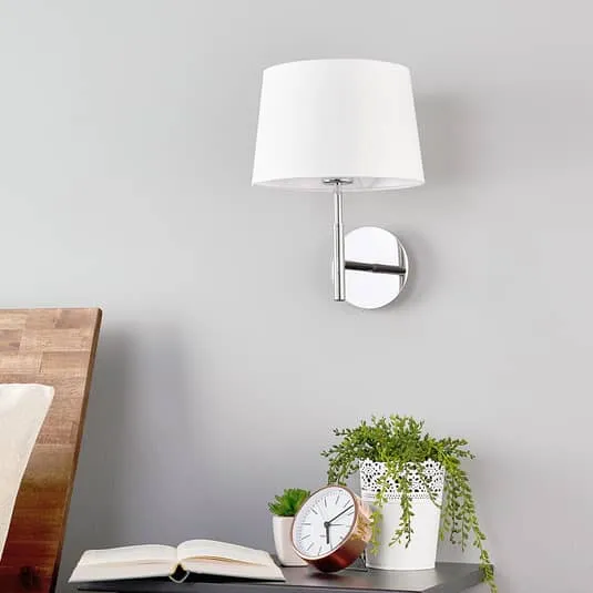 B-Ware Lucande Wandleuchte Lampe Leuchte Wandleuchte IP20 Dorothea mit weißem Stoffschi