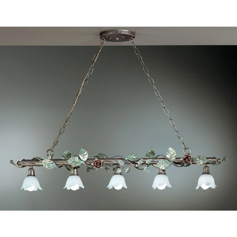 Rosaio Balken 5-flammig Gold-Silber-grün 20cm