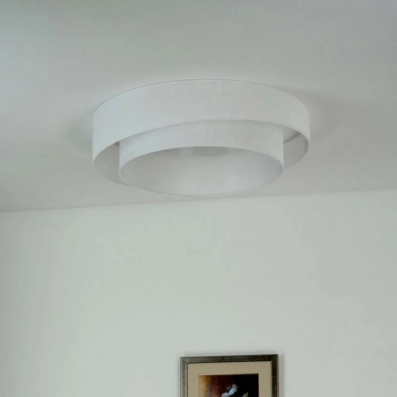 DUOLLA Deckenleuchte Deckenlampe LED Luneta weiß Fernbedienung dimmbar Textil282