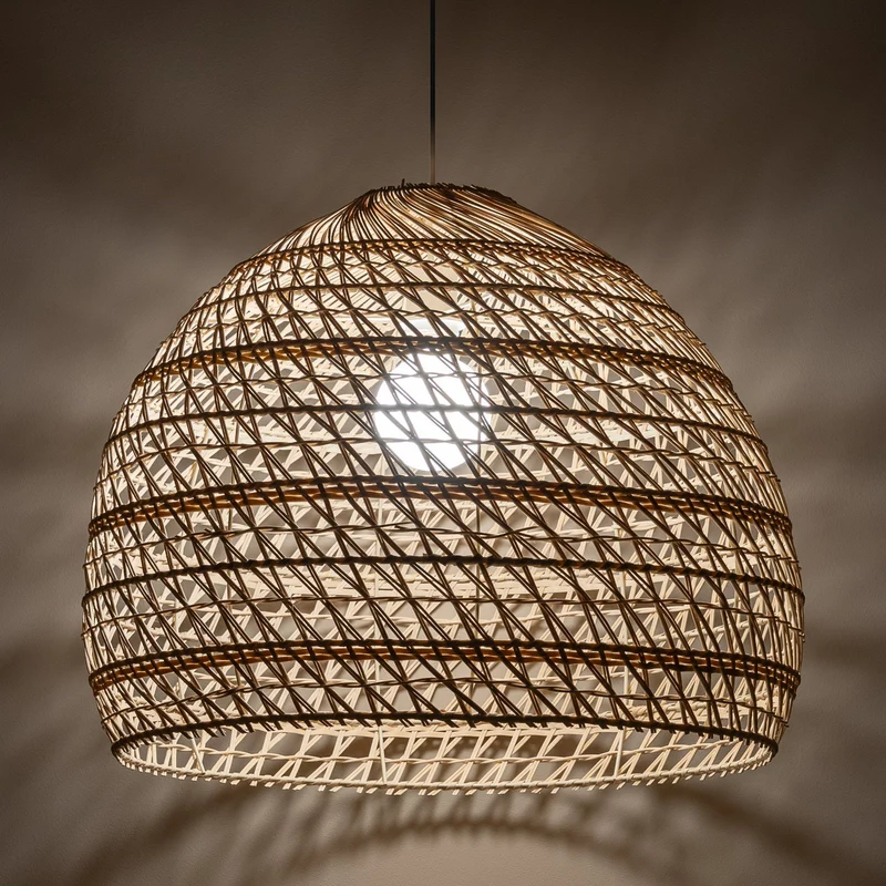 B-Ware Nowodvorski Hängeleuchte Pendelleuchte Lampe Rattan holz Stahl SIEHE TEXT/FOTO