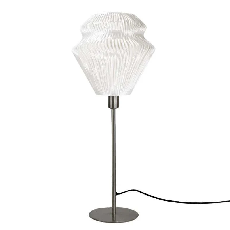 B-Ware Tagwerk Tischleuchte Lampe Lamell Biomaterial Dekorationsobjekt Weiss 25 cm