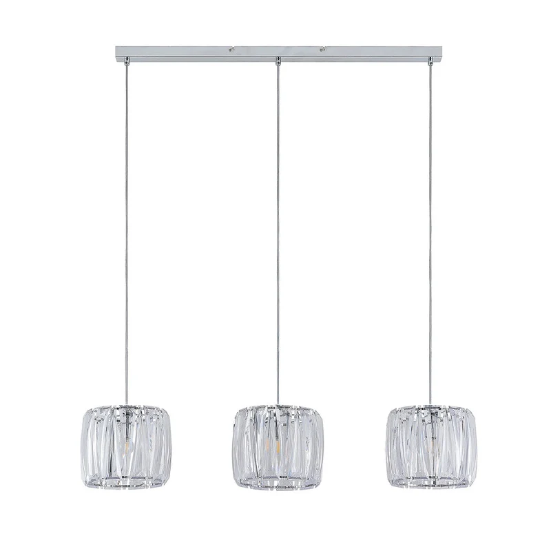 B-Ware Lindby Hängelampe Pendelleuchte Sofia chrom transparent Metall Acryl 3-flammig