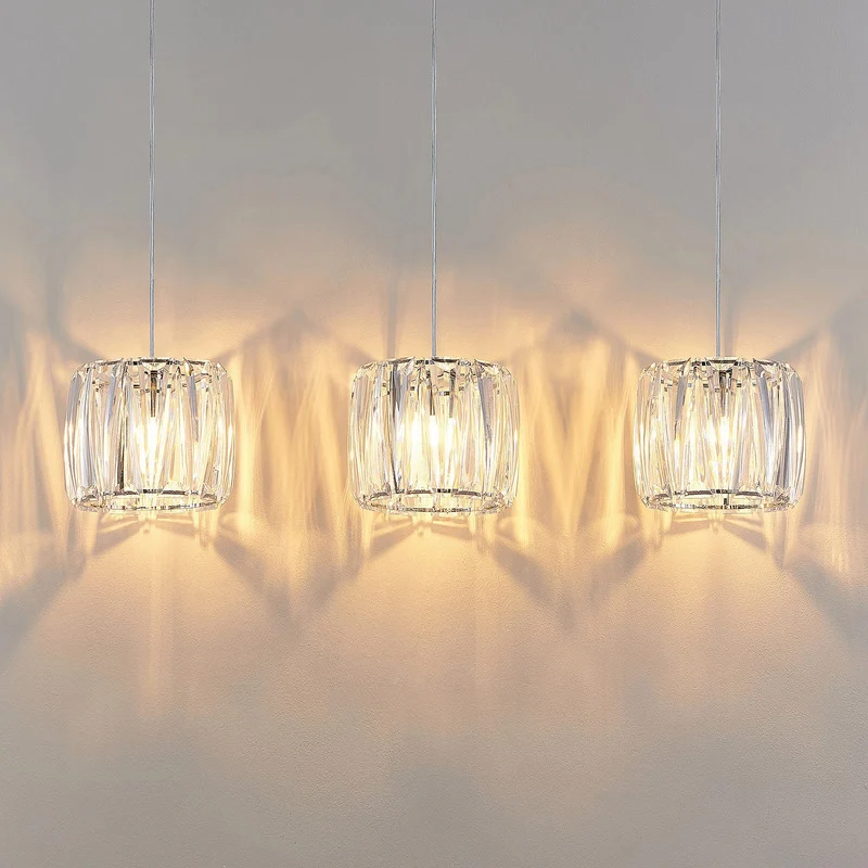 B-Ware Lindby Hängelampe Pendelleuchte Sofia chrom transparent Metall Acryl 3-flammig
