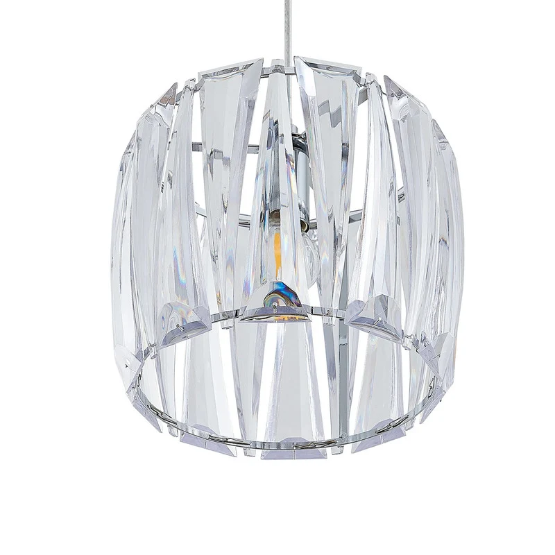 B-Ware Lindby Hängelampe Pendelleuchte Sofia chrom transparent Metall Acryl 3-flammig